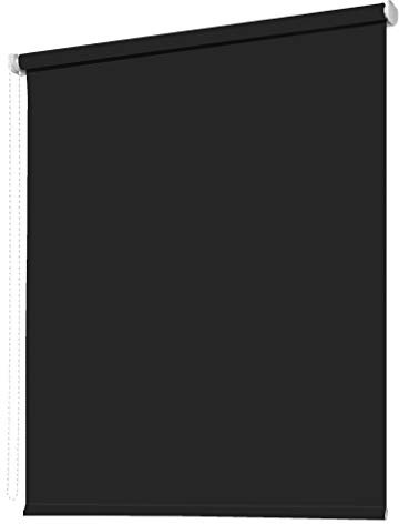 Seitenzugrollo Kettenzugrollo Fenster Rollo 8 Farben Breite 62 bis 242 cm Höhe 160 cm Vorhang blickdicht halbtransparent lichtdurchlässig Sonnenschutz Blendschutz (Größe 172 x 160 cm Farbe Schwarz)