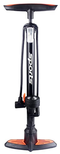 EM BIKE Bomba Inflador de Suelo Portátil con Manómetro Profesional para Válvulas Presta y Schrader Alta Presión (160 PSI/ 11 Bar)
