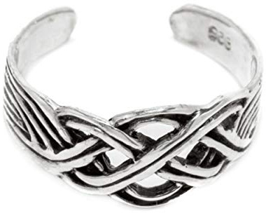 Midi Zehenring Brana 7 mm Keltische Knoten Fußring Sommer 925 Silber