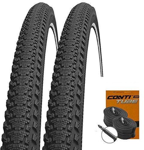 Set: 2 x Continental Double Fighter III Reflex 29x2.00/50-622 + Conti SCHLÄUCHE Rennradventil