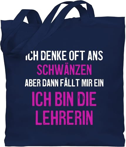 Shirtracer - Baumwolltasche - Lehrerin - Taschen - Ich denke oft ans schwänzen weiß lila