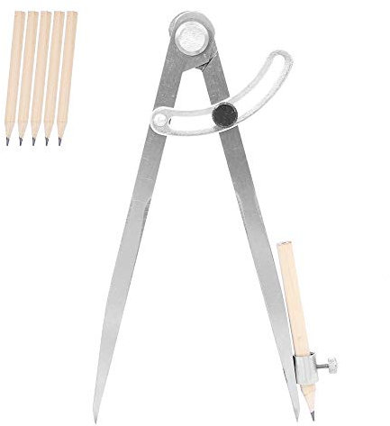 Professional Compass for Woodworking, 8 Inch Compass with Wing and Pencil Holder, Large Compass for Geometry, Compass Drawing Tool, Pencil Compass for Carpenter, Drafting, Drawing Compass