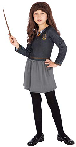 Harry Potter Fille Déguisement Hermione Granger Costume avec Baguette et Perruque