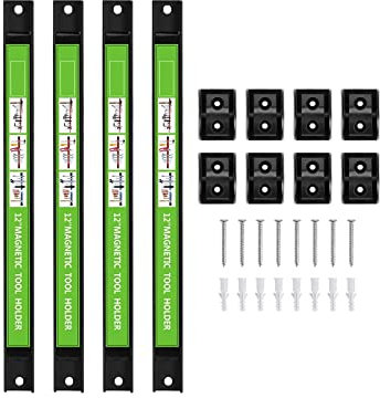 swiftrans Magnetischer Werkzeughalter, 30,5 cm, 4 Stück, robust, Magnet-Werkzeugleiste, Wandhalterung, Blau (Grün)
