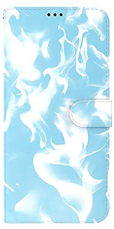 Für iPhone SE 2020 Hülle Schützend PU Leder Flip Brieftasche Kartensteckplätze Ständer Halter Magnetschnalle Nebelmuster Abdeckung für iPhone SE 2020/iPhone 8/7 Handyhülle Personalisiert,Blau