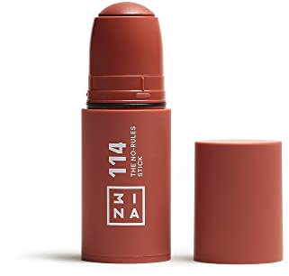 3INA MAKEUP - The No - Rules Stick 114 - Marron - Blush Crème Marron avec acide hyaluronique - Blush Stick pour Yeux Lèvres et Joues - Finition naturelle - Vegan - Cruelty Free