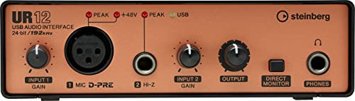 Steinberg UR12 Black Edition USB Interfaccia audio con suono professionale (incl. Cubase AI e Cubasis LE, risoluzione audio 24-bit/192kHz, monitoraggio hardware senza latenza)