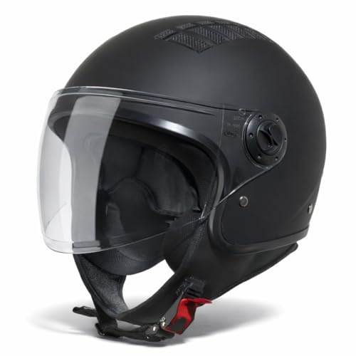 VINZ Como Jethelm mit Visier ECE 22.06 Zertifiziert | Roller Helm Mopedhelm Für Motoroller & Vespa | Herren & Damen | Motorradhelm in XS-XL | Erhältlich in 4 Farben