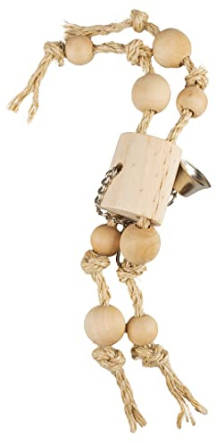 duvoplus, Spielzeug mit Sisalseil und Holzperlen, 30 x 15 x 5,5 cm, Beige, Vögel, Beige