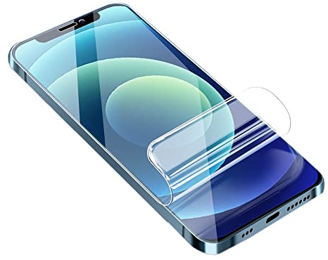 YiiLoxo Schutzfolie für iPhone 12 Pro, 2 Stück Weich TPU Folie, Kratzfest Blasenfrei HD Klar Displayfolie Fingerabdruck Entsperren für iPhone 12
