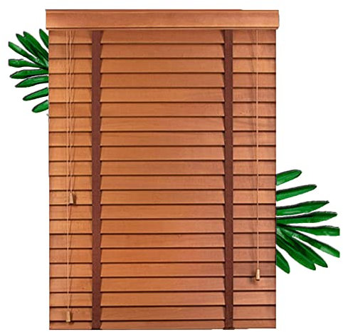 KGUDYS Jalousien, Holzjalousien,40/60/80/90/100/120/130/150cm,Sichtschutzvorhänge,Horizontaljalousien für den Hausgebrauch,Wärme-/UV-Schutz,WxH-140x175cm/55x69in
