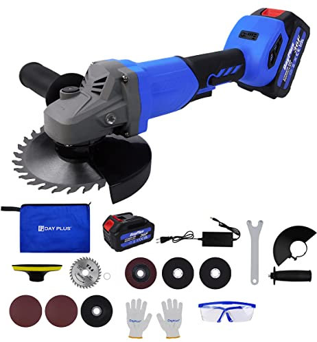 Yiyai Akku Winkelschleifer, 21V Bürstenloses Elektrowerkzeug, max 10000 RPM mit 3.0Ah Akku & Ladegerät, w/Schneidscheibe & Schleifscheibe & Sicherheitsschutz