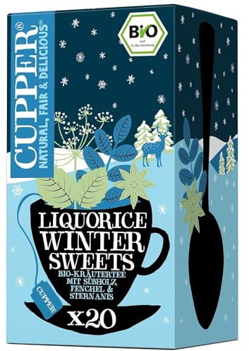 Cupper Bio Kräutertee Liquorice Winter Sweets | Fenchel & Anis | 20er | Süßlicher Kräutertee | Fenchel & Sternanis | plastikfrei | fair gehandelt