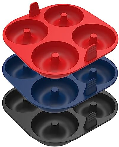 webake Stampo per ciambelle in silicone per friggitrice ad aria, stampi per ciambelle, 3 pezzi da 8 cm, accessori per friggitrice ad aria, teglia da forno