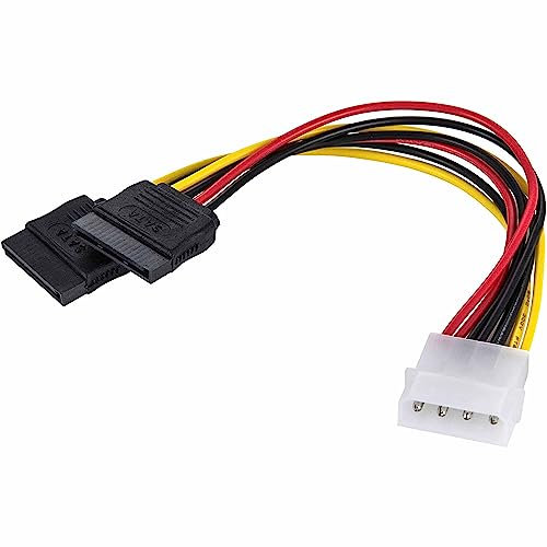 SIMPLETEK - Cable divisor de alimentación Molex Ide 4 pines a 2 x SATA | Cable adaptador de 20 cm