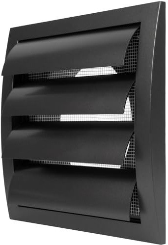Repa Market 5 Inch (125 mm) Anthracite Duct Cover for Wall or Ceiling/ABS Plastic Air Grille with Flaps and Insect Screen/Tumble Dryer Vent Covers/Intake & Exhaust Extractor Fan Vent Cover