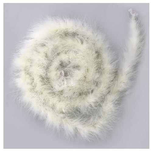 Yurosiay Federboa Flauschige 200cm Feder-Girlande Feder-Schal zum Nähen Federstola Handgefertigte Federschal Girlande Kostüm-Accessoire Karneval Party Halloween Weihnachten Dekoration Weiß