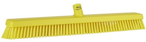Vikan 31956 24 Heavy-Duty Push Broom, Soft/Stiff, Yellow