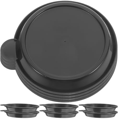 INOOMP Lot de 10 Soucoupes pour Plantes en Plastique Plateaux de Planteur Fleurs Succulents avec Poignée Bord ÉLargi - 8.2cm