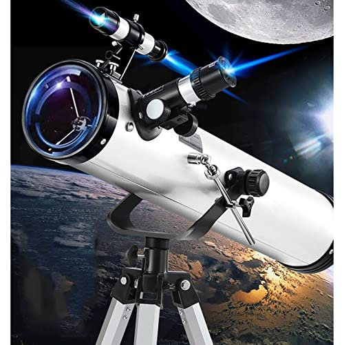 CCKUHN Teleskope für Astronomie-Anfänger, 114-mm-Teleskop für Astronomie für Kinder und Erwachsene, Astronomisches Teleskop für Anfänger zur Sternenbeobachtung (Weiß F)