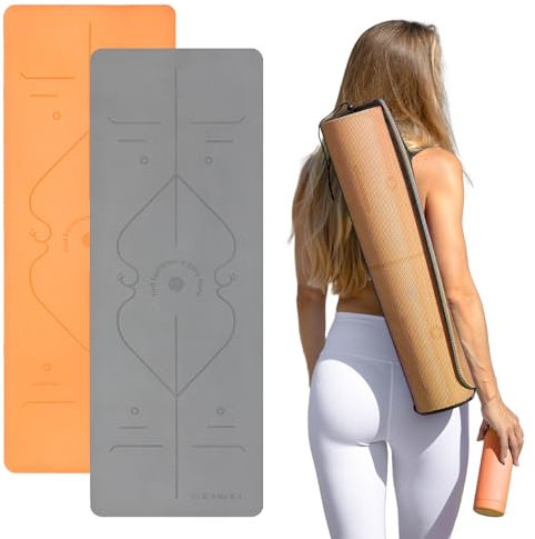 CASA LIBRA Esterilla de Yoga Mat, Pilates Ma de Elastómero Termoplástico, Esterilla de Fitness de Alta Densidad, Superficie Antideslizante para Estabilidad, Ligera y fácil de Limpiar (183x67x0.7cm)