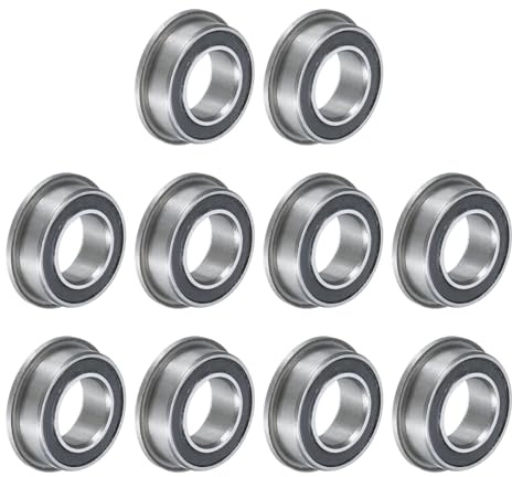 uxcell MF95-2RS Flansch-Kugellager, 5 x 9 x 3 mm, doppelt abgedichtete Chromstahl-Flanschlager, 10 Stück