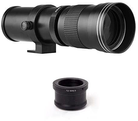 420–800 Mm F/8,3–16 Manueller Zoom Super-Teleobjektiv + T-Mount für G9 GH5 II GX7 GX8 GX9 GX850 G90 G91 G95 G100, E-M1 E-M5 E-M10 I II III E-PM2 E-PM1 Pen -F E-M1X DSLR-Kamera