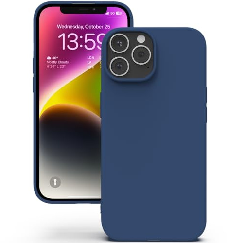 YATWIN för iPhone 13 Pro Skal, Premium Flytande Silikonfodral Mobilskal med Silkesmjuk Yta, Ultratunn, Stöttålig & Repighetsbeständig Skydd – Blå