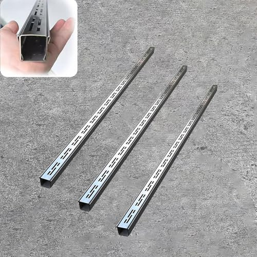 Canaletta Scolo Acqua Piovana System di Drenaggio a Trincea Largo 5 Cm in Acciaio Inox, Tubo di Drenaggio Canale di Drenaggio Stretto con Griglia Metallica, Kit di Drenaggio a Trincea per Grondaie da