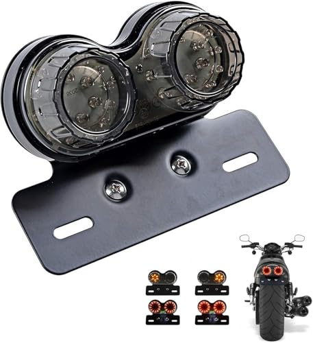 JinRui-T 40-LED Motorcycle Tail Light Integrated Running Brake Lamp | Turn Signal Light with License Plate Bracket for Harly Motorcycle Street Bike Cruiser Chopper