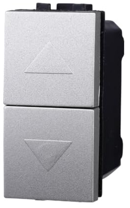Interruttore interbloccato doppio saliscendi, tapparelle, avvolgibili, Modulo Grigio, Compatibile Con BTicino Living, frutti, interruttori, pulsanti, deviatori, Per Placche originali e compatibili