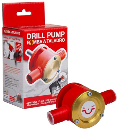 Bomba Adaptable a Taladro - Trasvase de 20 l/min - Apta para Gasoil, Agua, Herbicidas, Anticongelantes - Bomba Excéntrica, Autoaspirante con Paletas Autoajustables