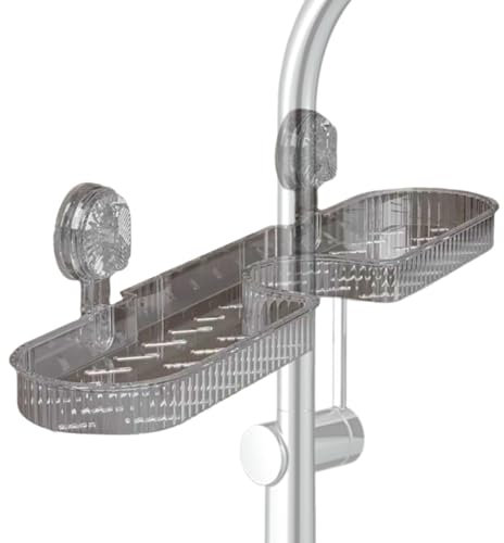 Zuasdvnk Support de rangement pour robinet - Étagère de douche antidérapante et réutilisable - Organiseur de douche multifonction avec porte-savon réutilisable pour la maison, les voyages et l'hôtel