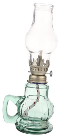 Mobestech Glas Petroleumlampe Retro Vintage Öllicht Für Home Dekoration Mit Docht Transparentes Glasmaterial Einfach Zu Betreiben Reinigen