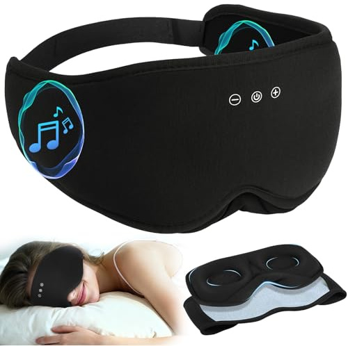 LOVE EYE Sleep Mask & Bluetooth Headphones Eye Mask, Bamboo Cotton, 3D Contoured, Ultra-Light, Breathable, Detachable, Zero Pressure, Light-Blocking for Side Sleepers, Travel, Nap, Bamboo Black