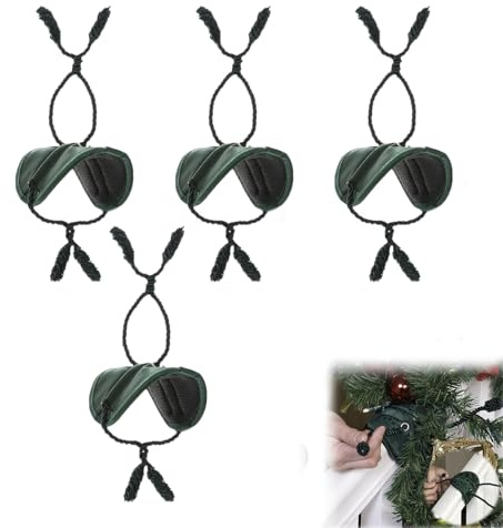 4PCS Garland Ties For Banister, Railing Protecting Holiday Garland Tie, Reusable Holiday Wreath Ties, Flexible Railing Tie For Garlands, Decorative Garlands Hanger, For Stairs, Fireplace, Light