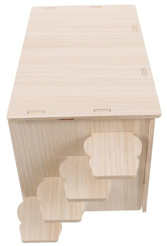Gadpiparty Cabane en Bois pour Hamster avec Échelle, Cachette en Bois Massif, Taille Petite, Habitat pour Hamster, Gerbille et Petits Rongeurs, Maison D’intérieur pour Animaux de Compagnie