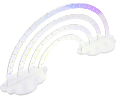 IMIKEYA Organizzatore di orecchini arcobaleno in acrilico design creativo a forma di nuvola supporto da scrivania per gioielli grande capacità espositore per orecchini e orecchini decorativi
