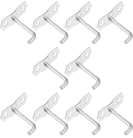 JUMPLAWN 10 piezas Ganchos para Tableros Perforados Resistentes Gancho Metálico Pesado para Organización de Herramientas y Accesorios de Pared Kit Versátil para Garajes y Talleres