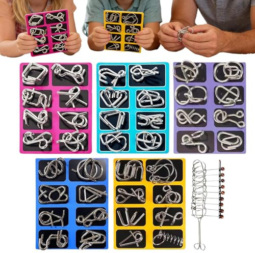 de Metal Juegos de Ingenio Juguetes Educativos de Desafío Mental | Juego De Desbloqueo Entrelazado para Casa Escuela Viajes Niños Adolescentes Adultos Detalles para