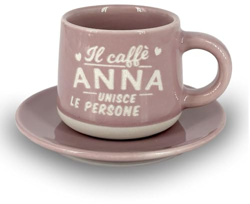 CLEARCO Tazzina da caffè personalizzata con piattino e scatola - Anna