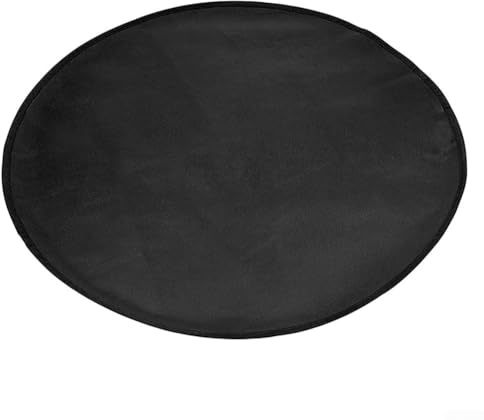 KHIronHive Tappetino rotondo ignifugo, in fibra di vetro rivestito in silicone, per barbecue da campeggio, resistente al calore, per braciere, fumatori e stufe a gas, nero (1)