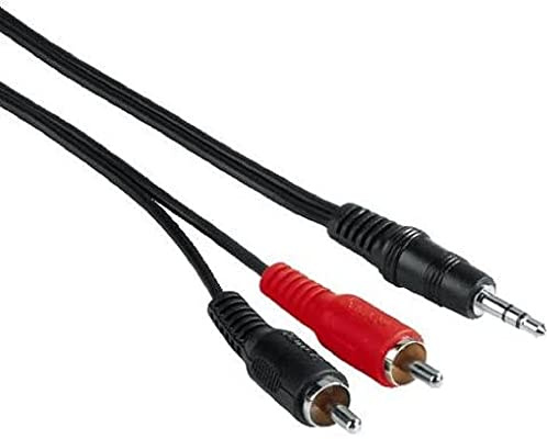 Hama - 30456 - Câble 2 RCA M sur 1 Jack 3,52mm M. 5m. Noir