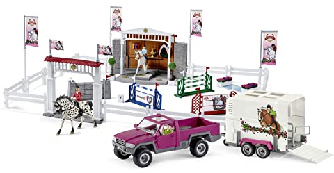 SCHLEICH 72105 Großes Reitturnier mit Pick-Up und Pferdeanhänger, für Kinder ab 5 Jahren, Horse Club - Spielset