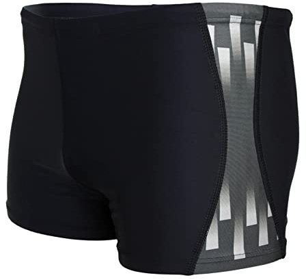 Aquarti Maillot de Bain pour Homme avec Rayures Boxer de Natation, Nior/Gris, 5XL