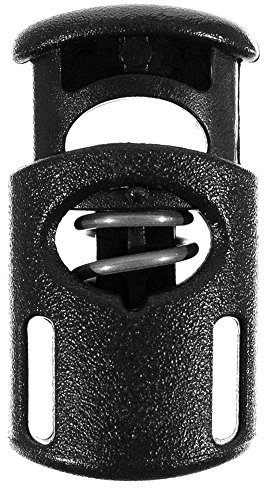 Morsetto di bloccaggio a cordone ellisse nero da 1/4 di pollice per paracord, corda elastica, cordoncini per accessori e altro (50 pezzi)