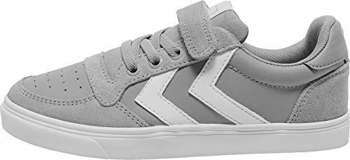 Hummel Unisex Kinder Slimmer Stadil Leather Low JR Sneaker Niedrig, Alloy 204 495 1100, 36 EU