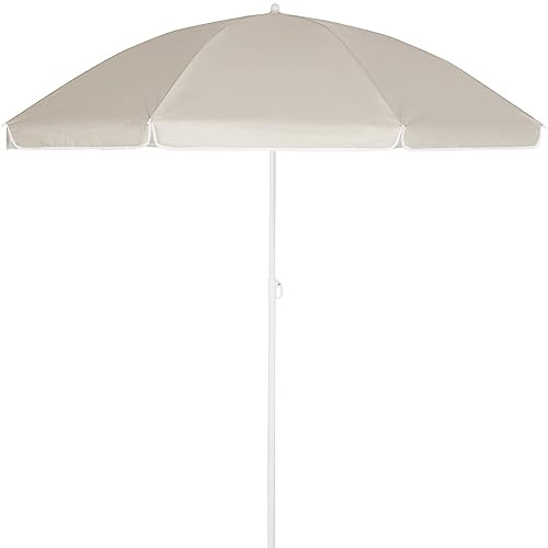 Kingsleeve Parasol inclinable Beige réglable et Hydrofuge 180 cm Parasol de Plage Pare-Soleil pour Jardin terrasse