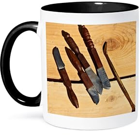 3dRose Ancient Roman medical instruments, surgical 11oz Two-Tone Black Mug