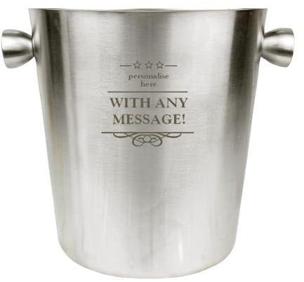 CalEli Gifts Personalised Decorative Stainless Steel Ice Bucket. A Wonderful Gift For Any Occasion - An Engagement, Wedding, Anniversary, New Home etc